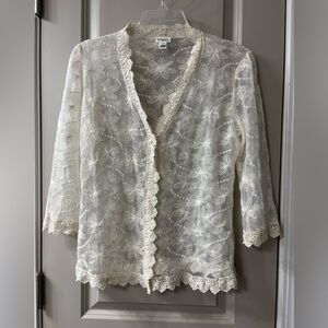 Floral Lace Cardigan with Crochet details